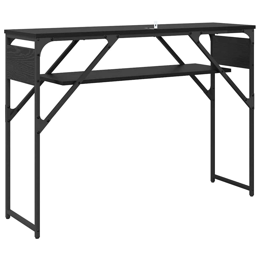 Consoletafel Zwart Eiken 105x30x75cm Bewerkt hout