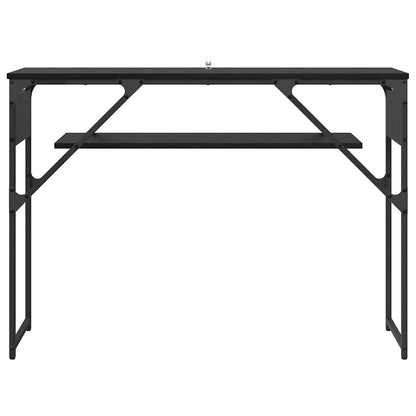 Consoletafel Zwart Eiken 105x30x75cm Bewerkt hout