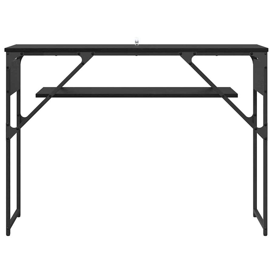 Consoletafel Zwart Eiken 105x30x75cm Bewerkt hout