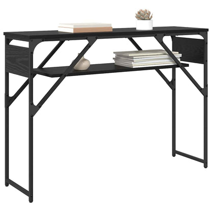 Consoletafel Zwart Eiken 105x30x75cm Bewerkt hout