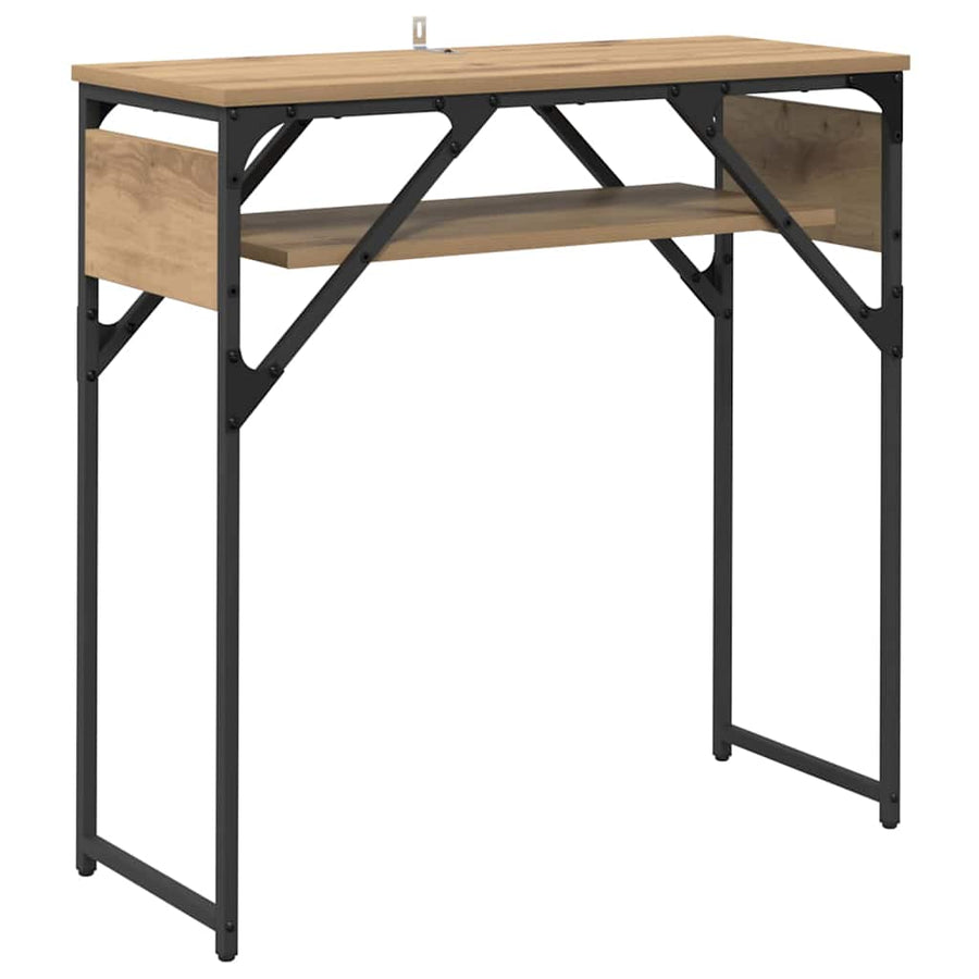 Consoletafel Artisan Eiken 75x30x75cm Bewerkt hout