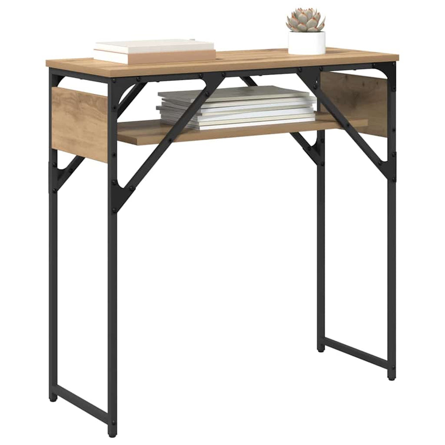 Consoletafel Artisan Eiken 75x30x75cm Bewerkt hout