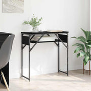 Consoletafel 75x30x75 cm zwart eiken