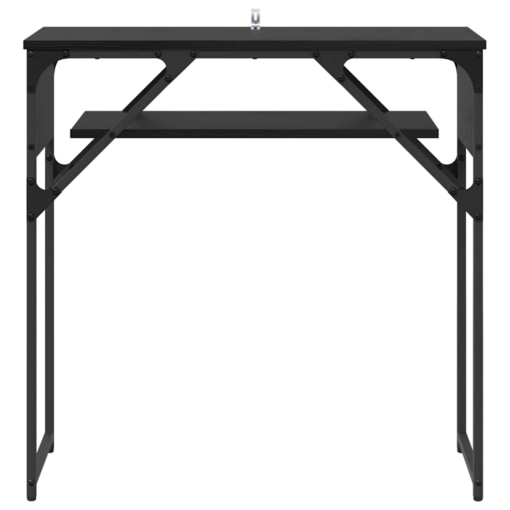 Consoletafel Zwart Eiken 75x30x75cm Bewerkt hout