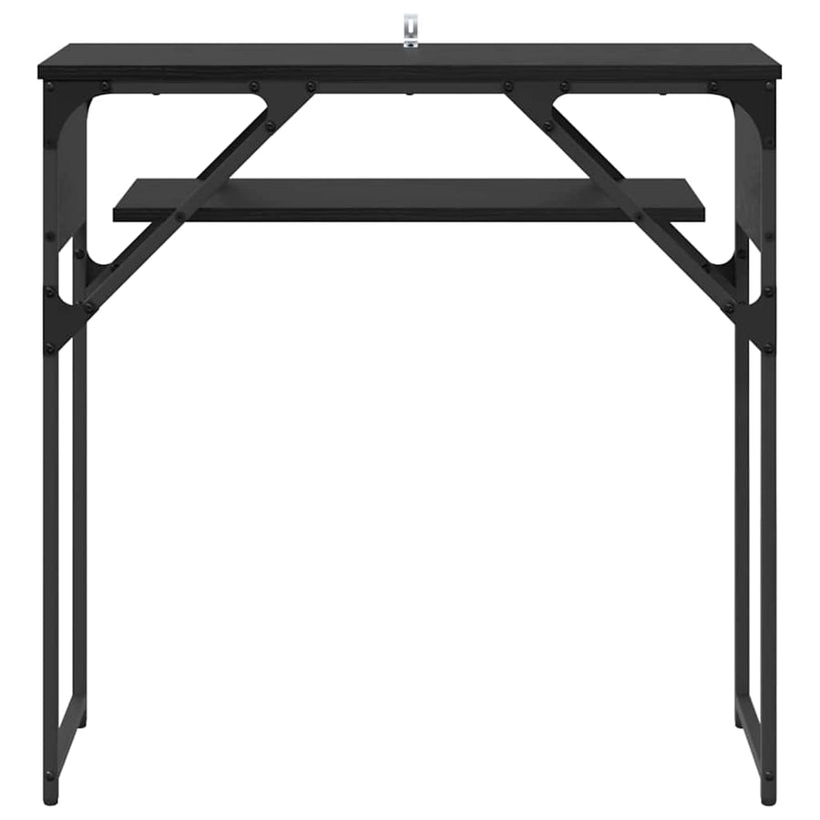 Consoletafel Zwart Eiken 75x30x75cm Bewerkt hout