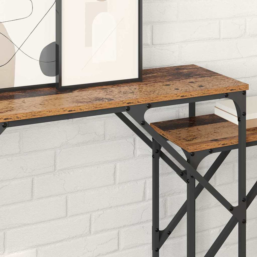 Wandtafel 2 pcs Oud Hout 100 x 28 x 75 cm Bewerkt hout