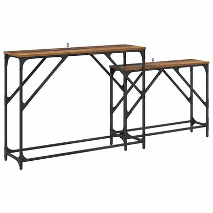 Wandtafel 2 pcs Oud Hout 100 x 28 x 75 cm Bewerkt hout