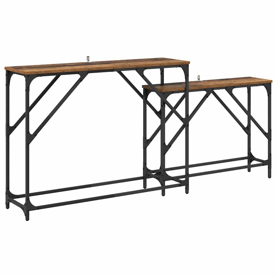 Wandtafel 2 pcs Oud Hout 100 x 28 x 75 cm Bewerkt hout