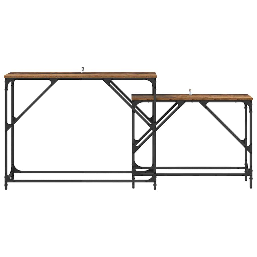 Wandtafel 2 pcs Oud Hout 100 x 28 x 75 cm Bewerkt hout