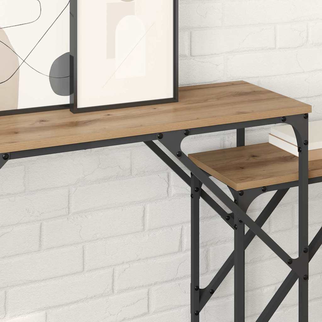 Wandtafel 2 pcs Artisan Eiken 100 x 28 x 75 cm Bewerkt hout