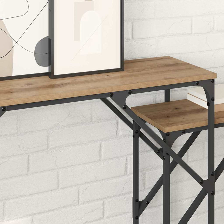 Wandtafel 2 pcs Artisan Eiken 100 x 28 x 75 cm Bewerkt hout