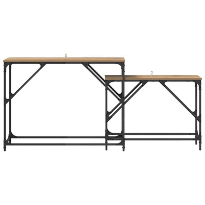 Wandtafel 2 pcs Artisan Eiken 100 x 28 x 75 cm Bewerkt hout