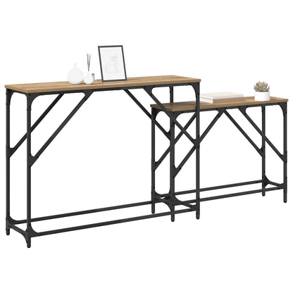Wandtafel 2 pcs Artisan Eiken 100 x 28 x 75 cm Bewerkt hout