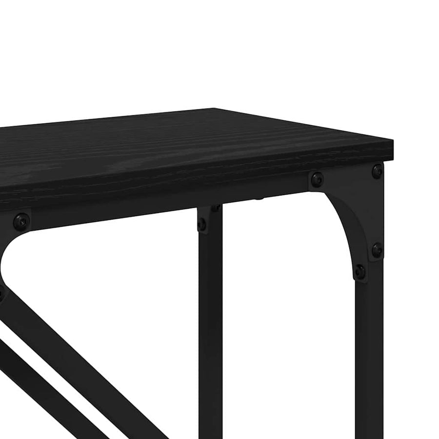 Wandtafel 2 pcs Zwart Eiken 100 x 28 x 75 cm Bewerkt hout