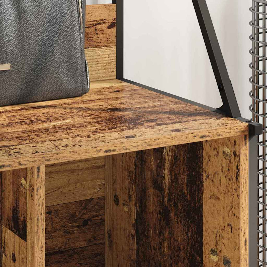 Kledingrek met plank Oud Hout 100 x 41 x 184 cm Bewerkt hout