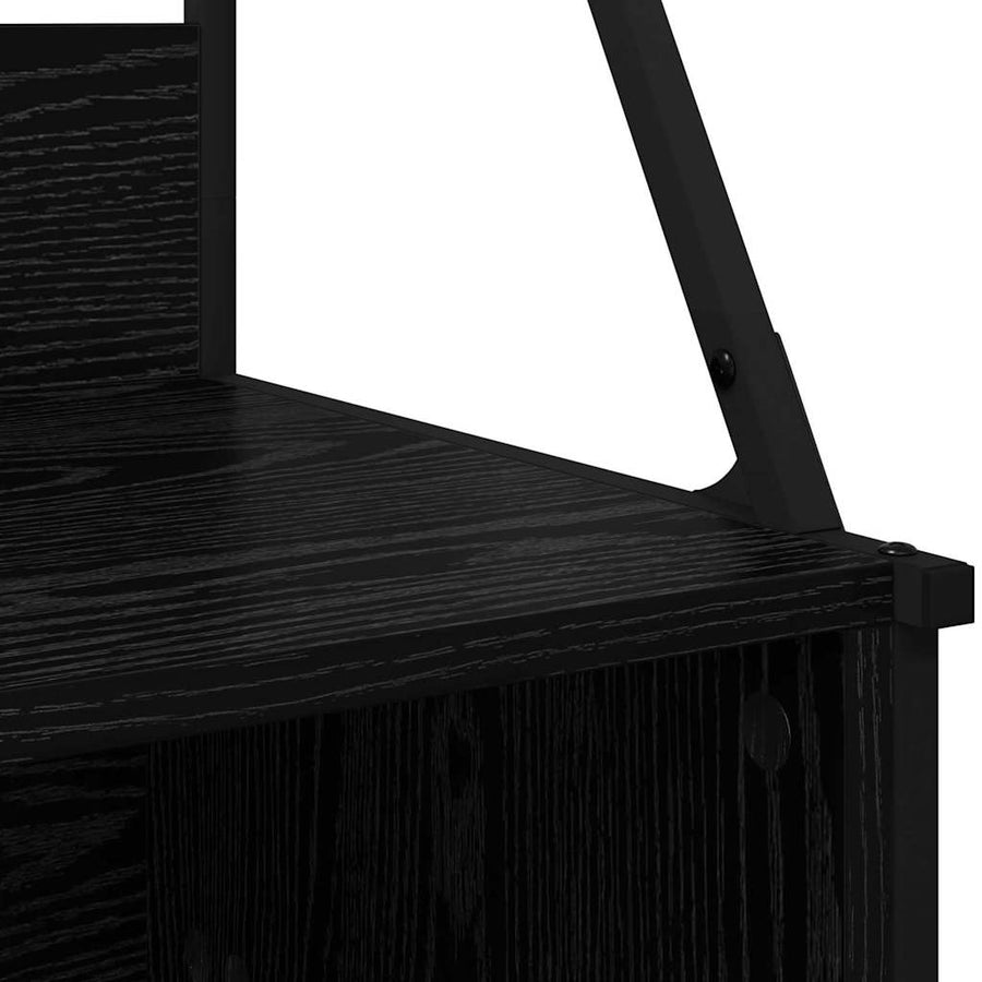 Kledingrek met plank Zwart Eiken 100 x 41 x 184 cm Bewerkt hout