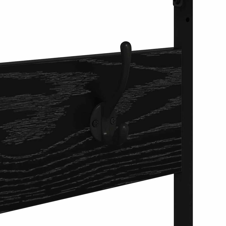 Kledingrek met plank Zwart Eiken 100 x 41 x 184 cm Bewerkt hout