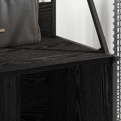 Kledingrek met plank Zwart Eiken 100 x 41 x 184 cm Bewerkt hout