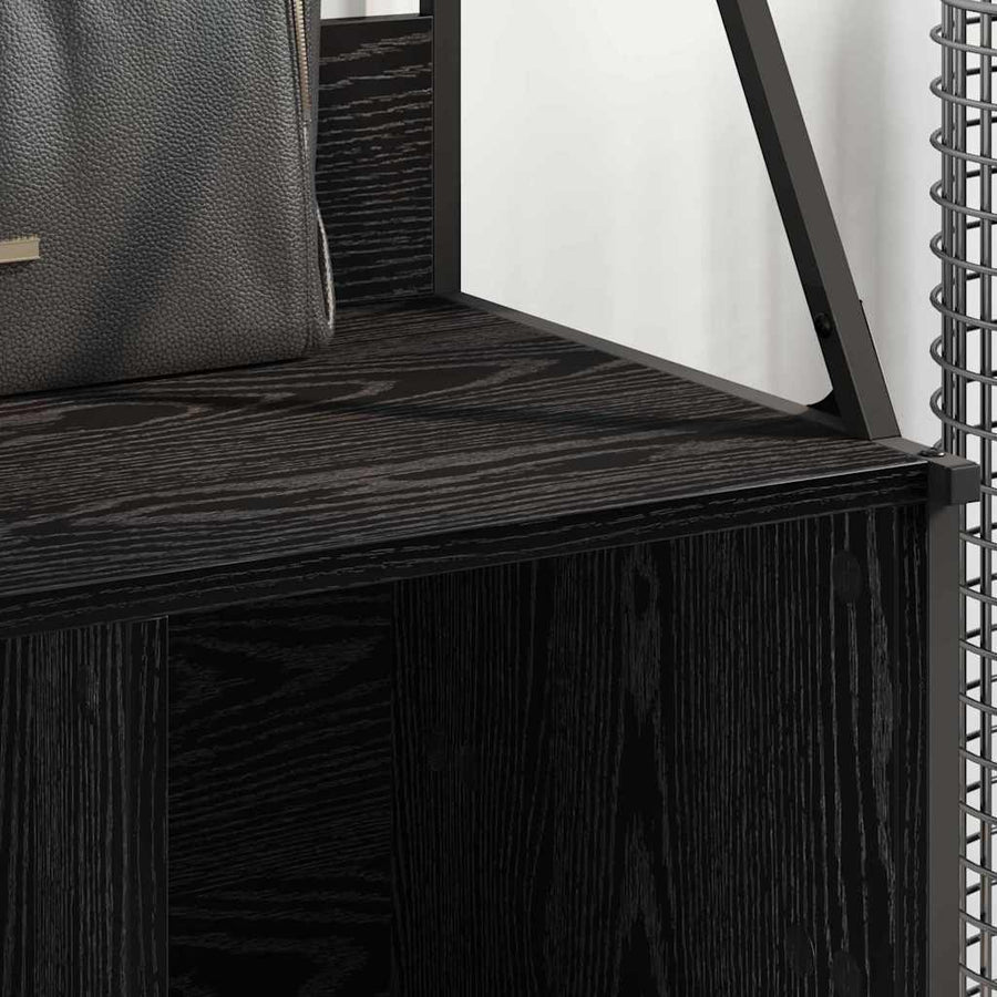 Kledingrek met plank Zwart Eiken 100 x 41 x 184 cm Bewerkt hout