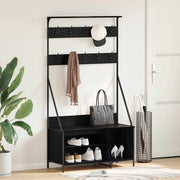 Kledingrek met plank 100x41x184 cm zwart eiken