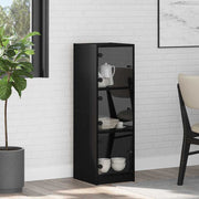 Highboard zwart eiken 35x37x109 cm