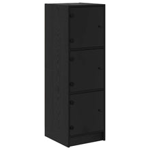 Highboard Zwart Eiken 35 x 37 x 109 cm Bewerkt hout