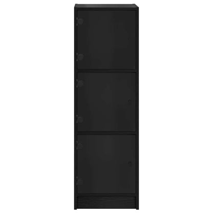 Highboard Zwart Eiken 35 x 37 x 109 cm Bewerkt hout