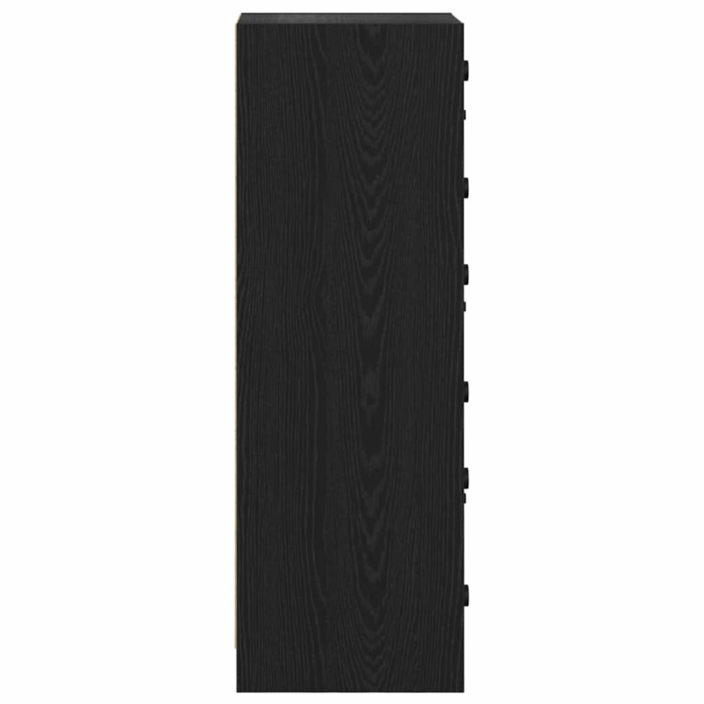 Highboard Zwart Eiken 35 x 37 x 109 cm Bewerkt hout