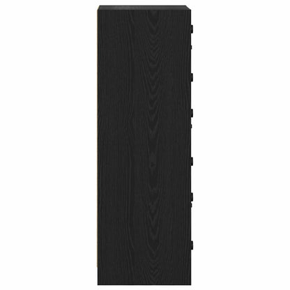 Highboard Zwart Eiken 35 x 37 x 109 cm Bewerkt hout
