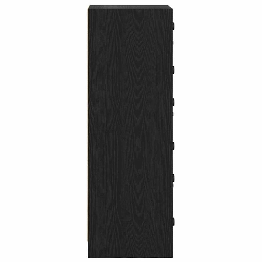 Highboard Zwart Eiken 35 x 37 x 109 cm Bewerkt hout