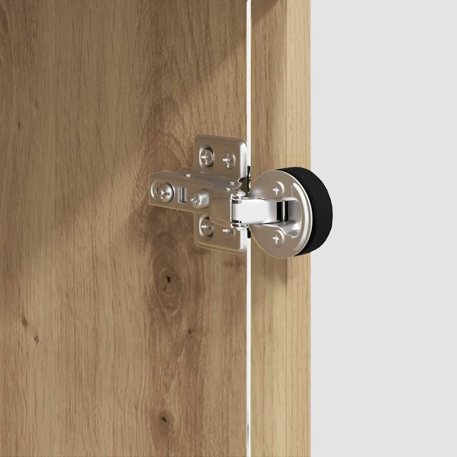 Dressoir artisanaal eikenkleurig 35 x 37 x 76 cm Bewerkt hout