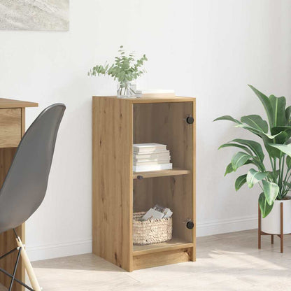 Dressoir artisanaal eikenkleurig 35 x 37 x 76 cm Bewerkt hout