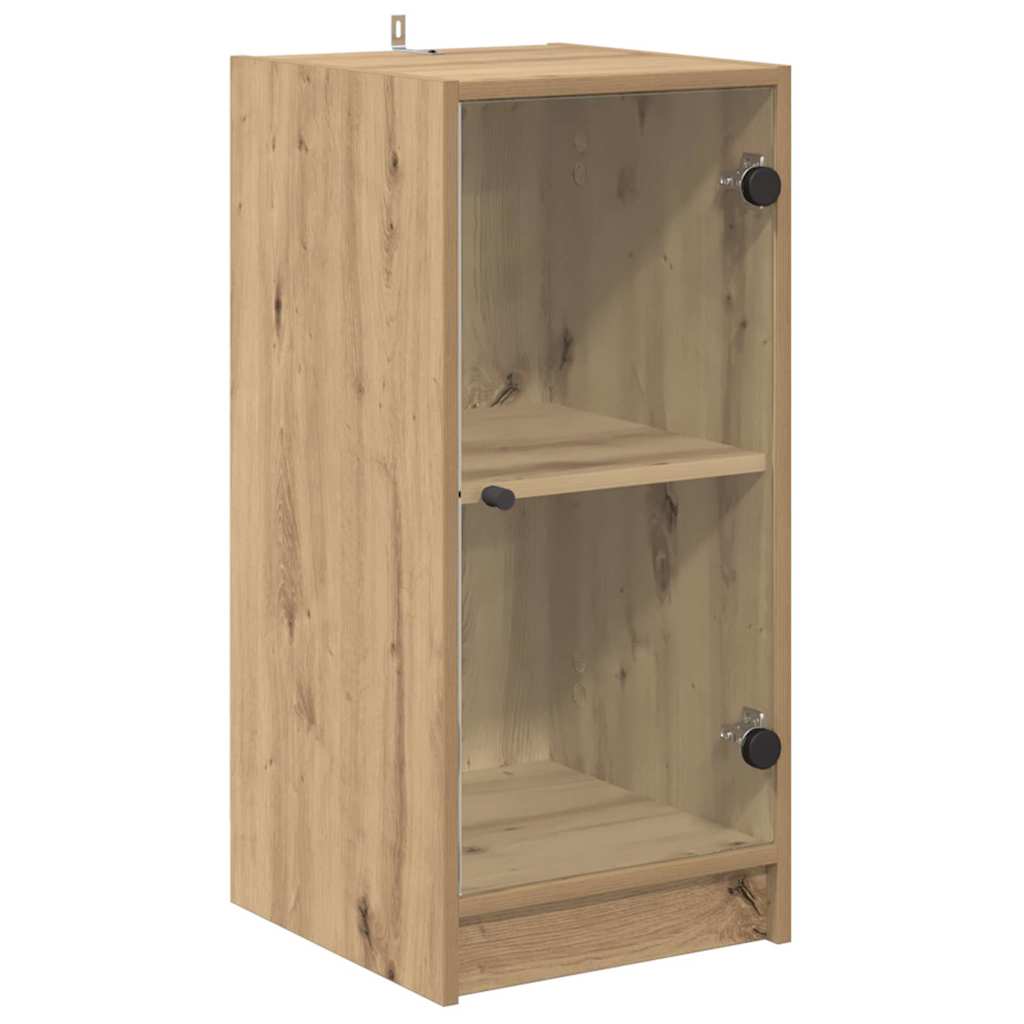 Dressoir artisanaal eikenkleurig 35 x 37 x 76 cm Bewerkt hout