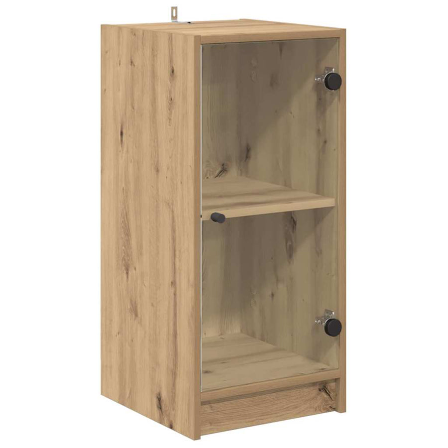 Dressoir artisanaal eikenkleurig 35 x 37 x 76 cm Bewerkt hout