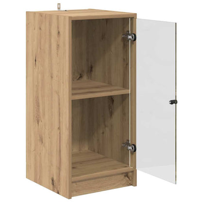 Dressoir artisanaal eikenkleurig 35 x 37 x 76 cm Bewerkt hout