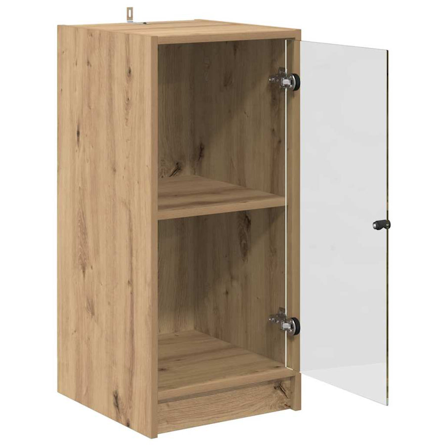 Dressoir artisanaal eikenkleurig 35 x 37 x 76 cm Bewerkt hout