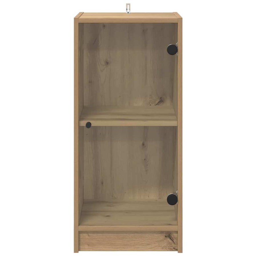 Dressoir artisanaal eikenkleurig 35 x 37 x 76 cm Bewerkt hout