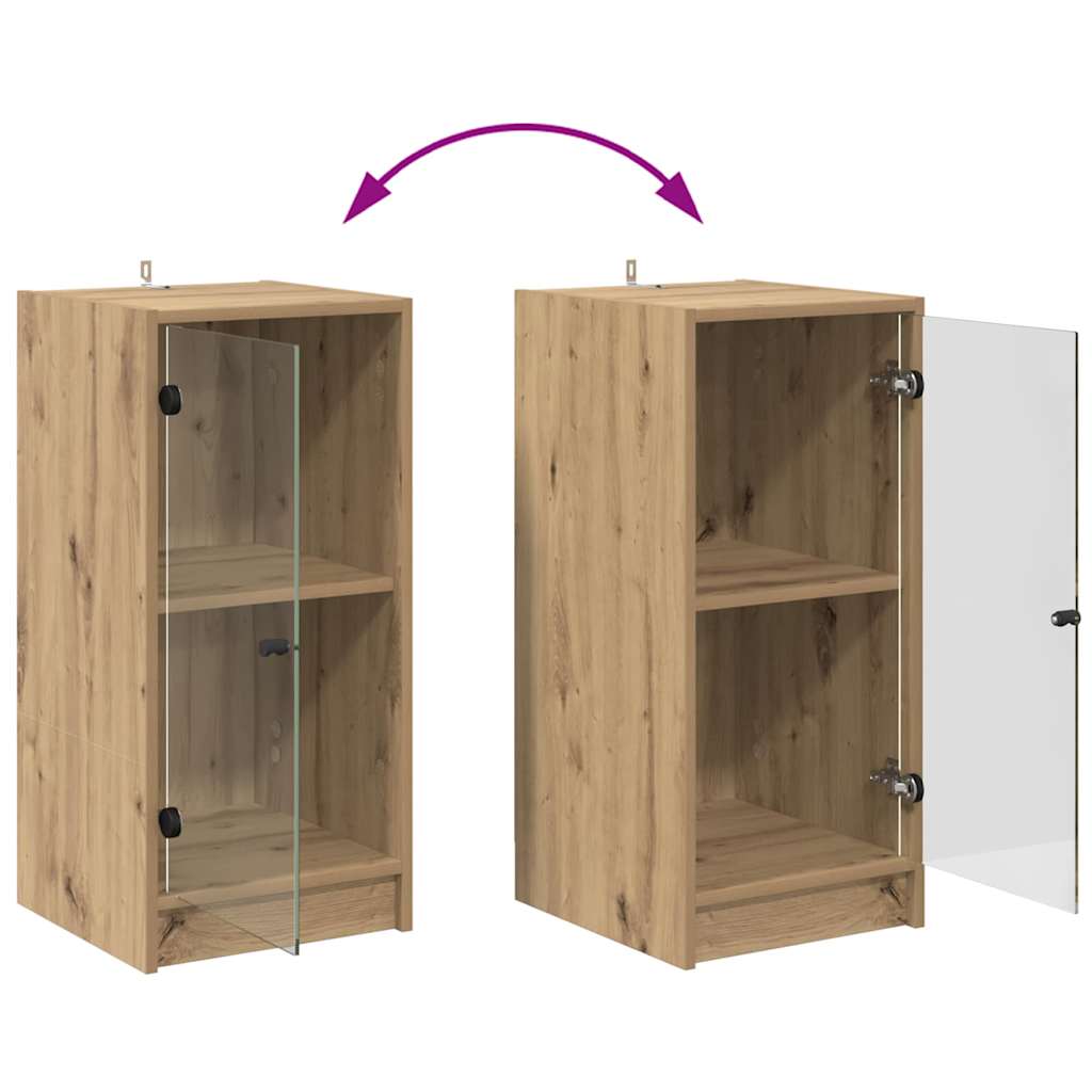 Dressoir artisanaal eikenkleurig 35 x 37 x 76 cm Bewerkt hout