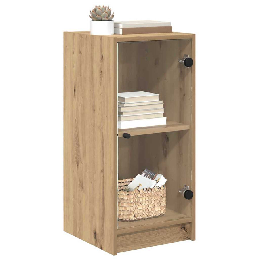 Dressoir artisanaal eikenkleurig 35 x 37 x 76 cm Bewerkt hout