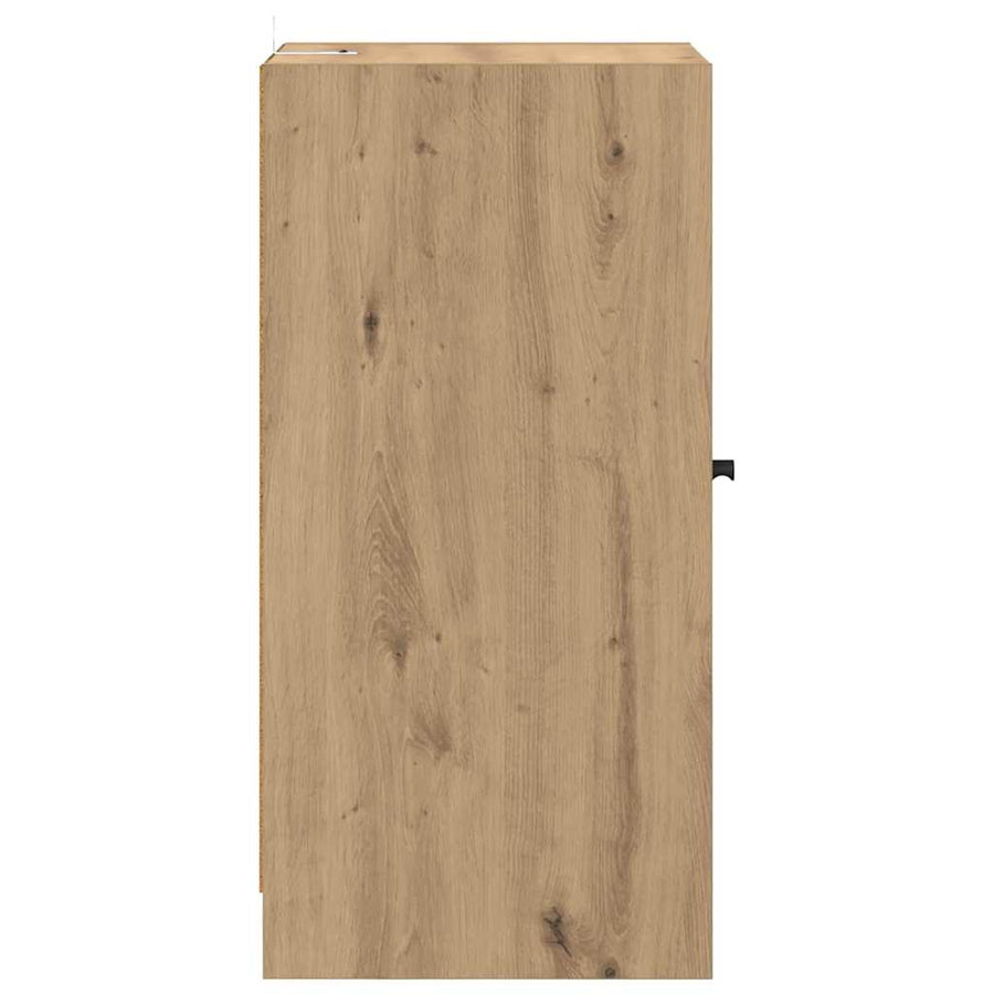Dressoir artisanaal eikenkleurig 35 x 37 x 76 cm Bewerkt hout