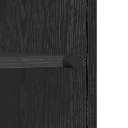 Dressoir Zwart eiken 35 x 37 x 76 cm Bewerkt hout