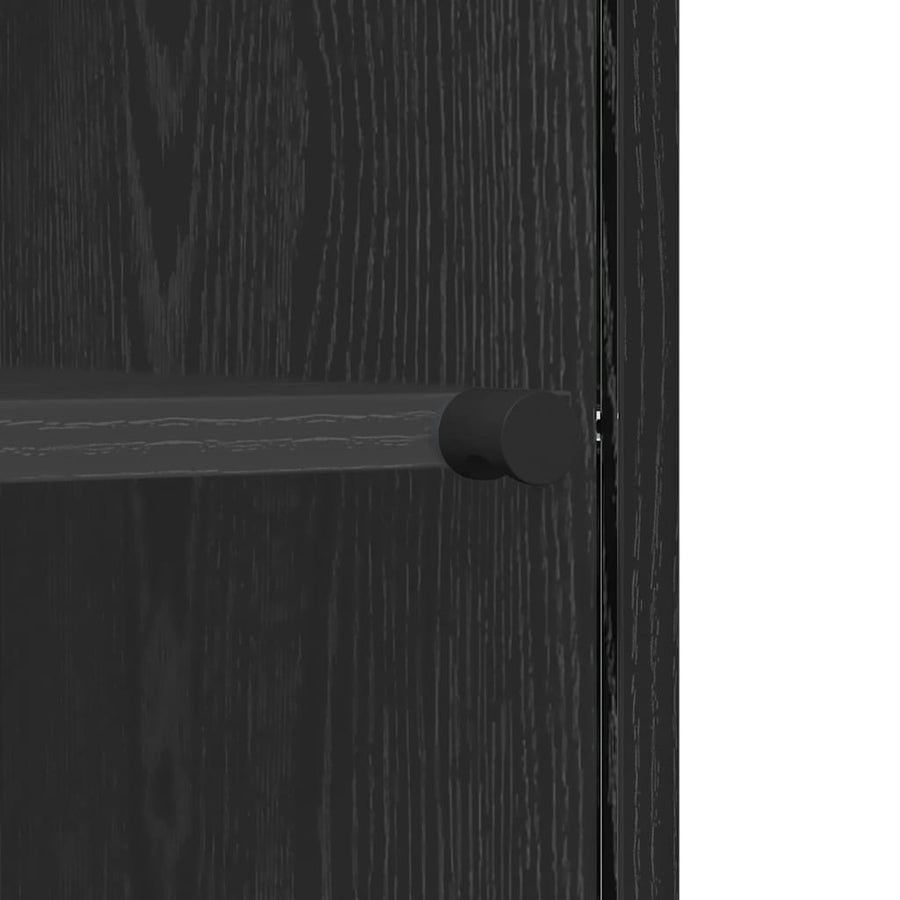 Dressoir Zwart eiken 35 x 37 x 76 cm Bewerkt hout