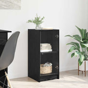 Dressoir 35x37x76 cm zwart eiken bewerkt hout