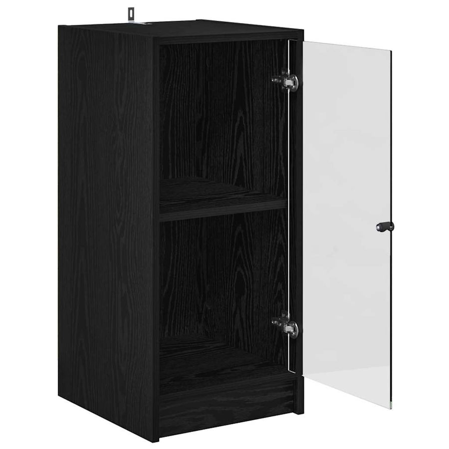 Dressoir Zwart eiken 35 x 37 x 76 cm Bewerkt hout