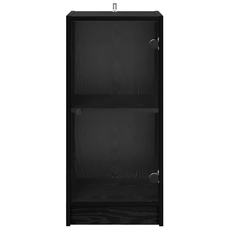 Dressoir Zwart eiken 35 x 37 x 76 cm Bewerkt hout