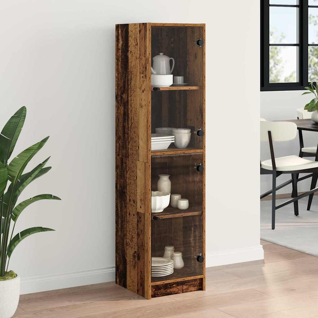 Highboard Oud Hout 35 x 37 x 142 cm Bewerkt hout