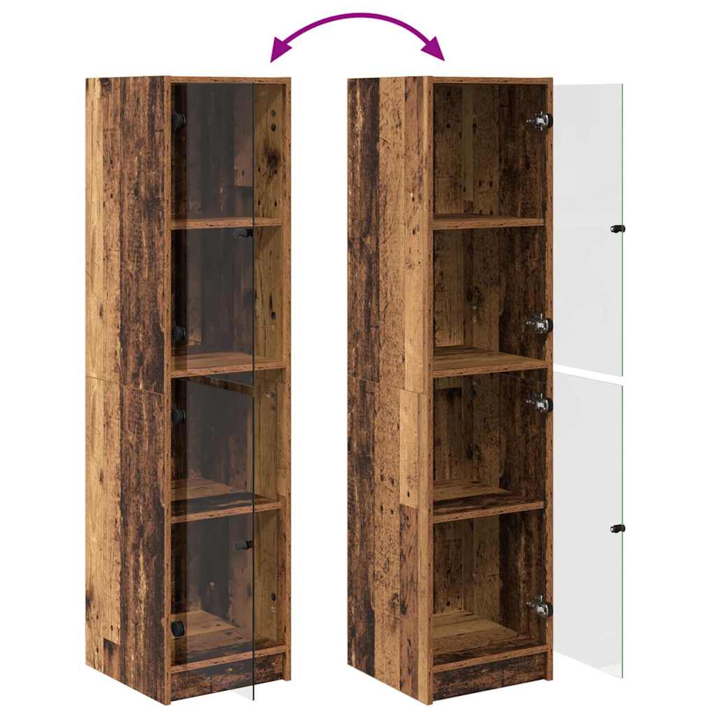 Highboard Oud Hout 35 x 37 x 142 cm Bewerkt hout
