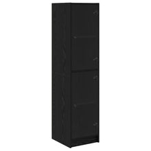 Highboard Zwart Eiken 35 x 37 x 142 cm Bewerkt hout