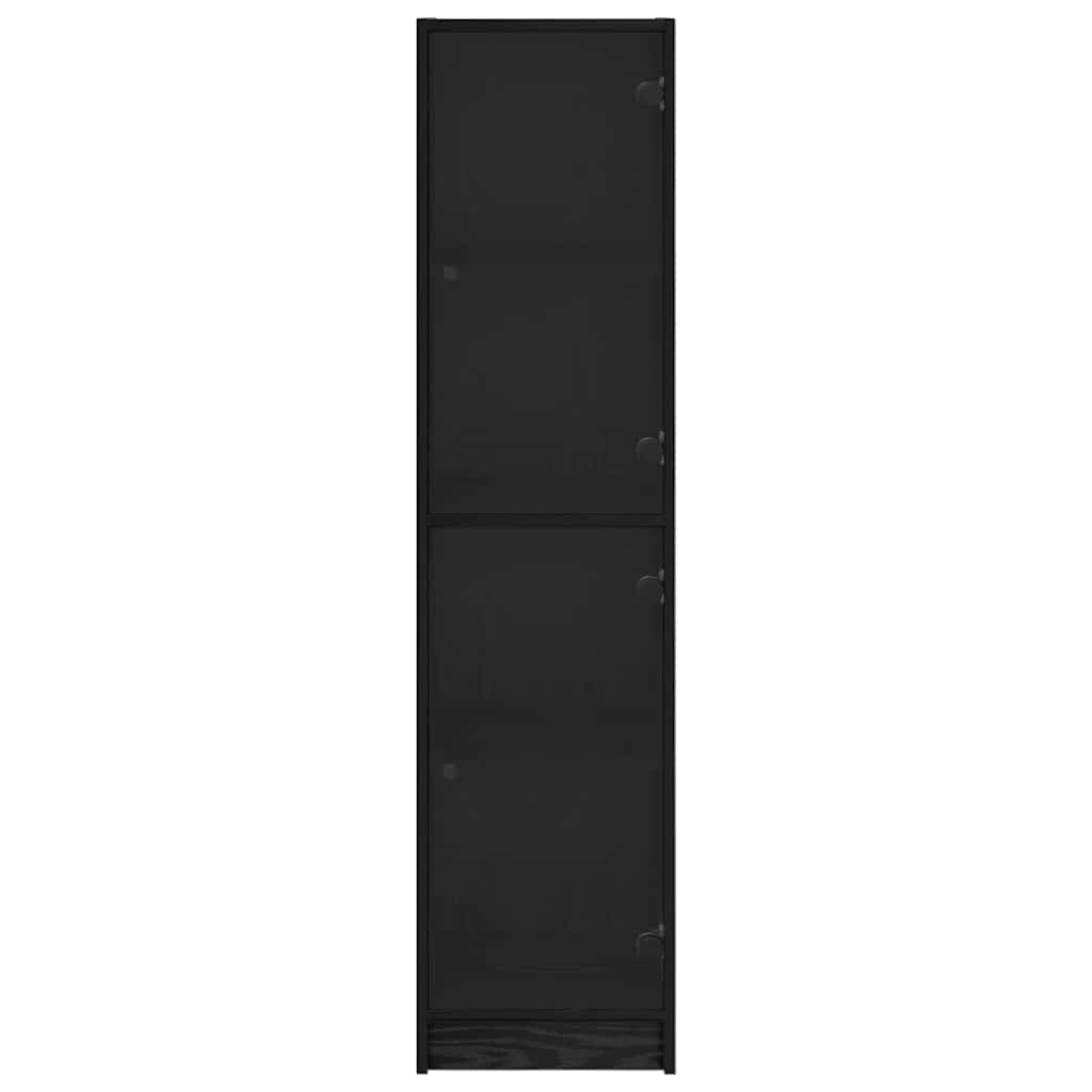 Highboard Zwart Eiken 35 x 37 x 142 cm Bewerkt hout