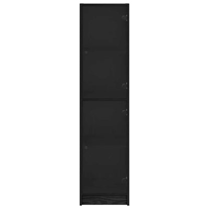 Highboard Zwart Eiken 35 x 37 x 142 cm Bewerkt hout